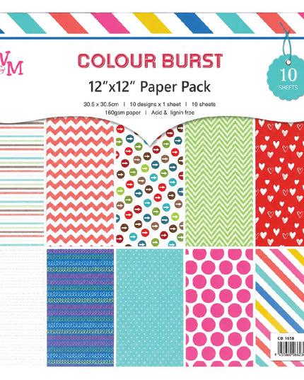 Paper - Scrapbook Sheets 12 Inch - Colour Burst 2