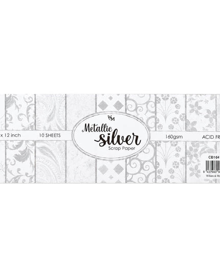 Paper - Scrapbook Sheets 12 Inch - Metallic Silver 4