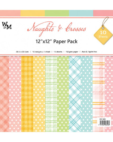 Paper - Scrapbook Sheets 12 Inch - Naughts and Crosses 2