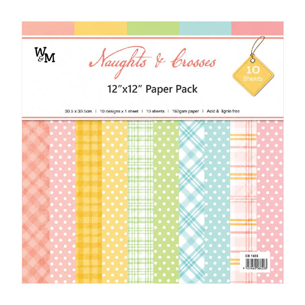 Paper - Scrapbook Sheets 12 Inch - Naughts and Crosses 2