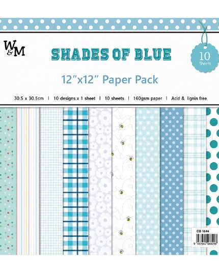 Paper - Scrapbook Sheets 12 Inch - Shades Of Blue 2