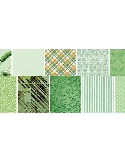Paper - Scrapbook Sheets 12 Inch - Shades Of Green 4