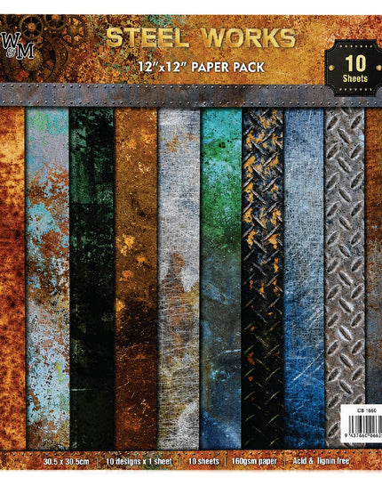 Paper - Scrapbook Sheets 12 Inch - Steel Works 2