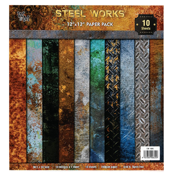 Paper - Scrapbook Sheets 12 Inch - Steel Works 2