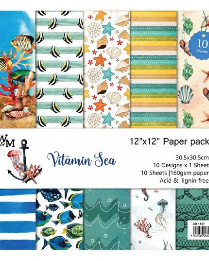 Paper - Scrapbook Sheets 12 Inch - Vitamin Sea 2