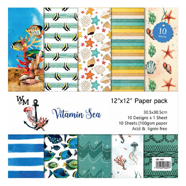 Paper - Scrapbook Sheets 12 Inch - Vitamin Sea 2