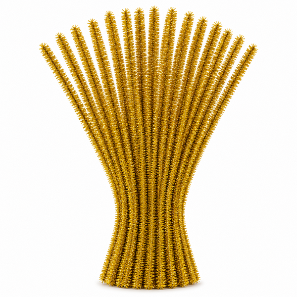 Pipe Cleaners 6mm - 20's Tinsel Gold