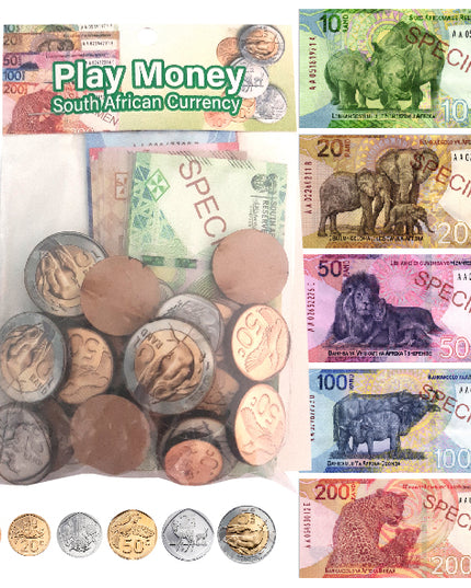 Play Money Set  20 Notes and 35 Coins