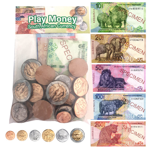 Play Money Set  20 Notes and 35 Coins