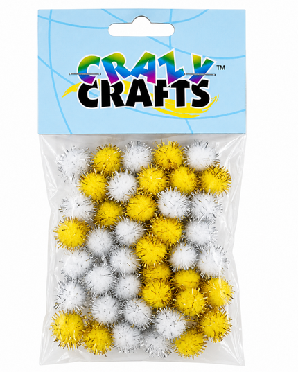Pom Pom Chenille 10mm Silver & Gold