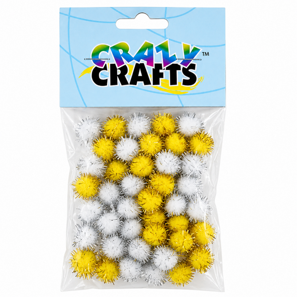 Pom Pom Chenille 10mm Silver & Gold