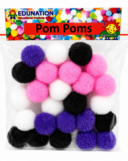 Pom Poms 20mm 25's Assorted Colours