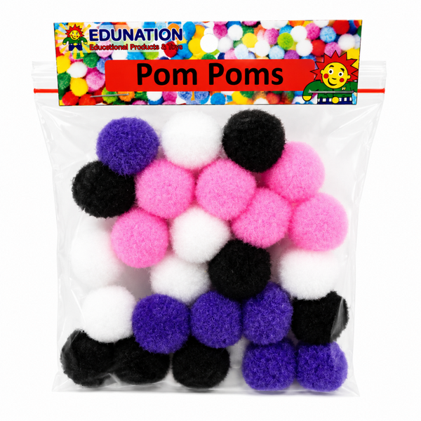 Pom Poms 20mm 25's Assorted Colours