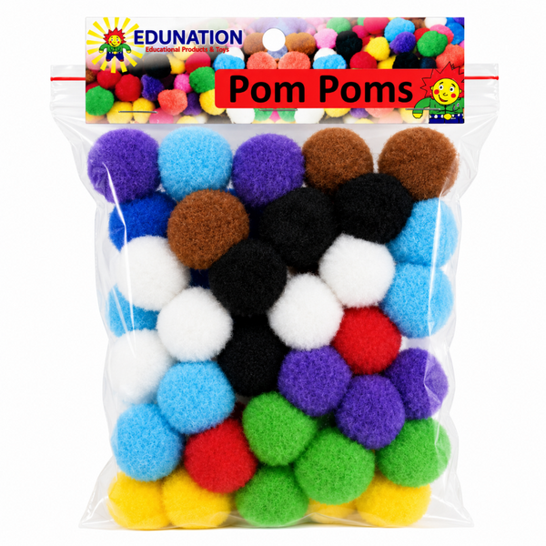 Pom Poms 30mm 50's Assorted Colours