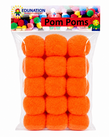 Pom Poms 40mm 15's Orange