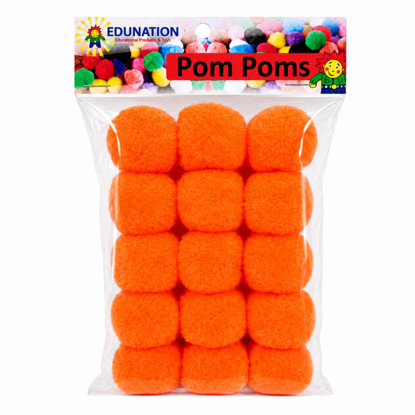 Pom Poms 40mm 15's Orange