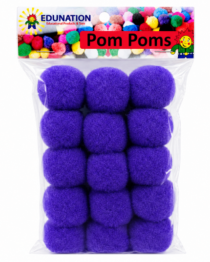 Pom Poms 40mm 15's Purple
