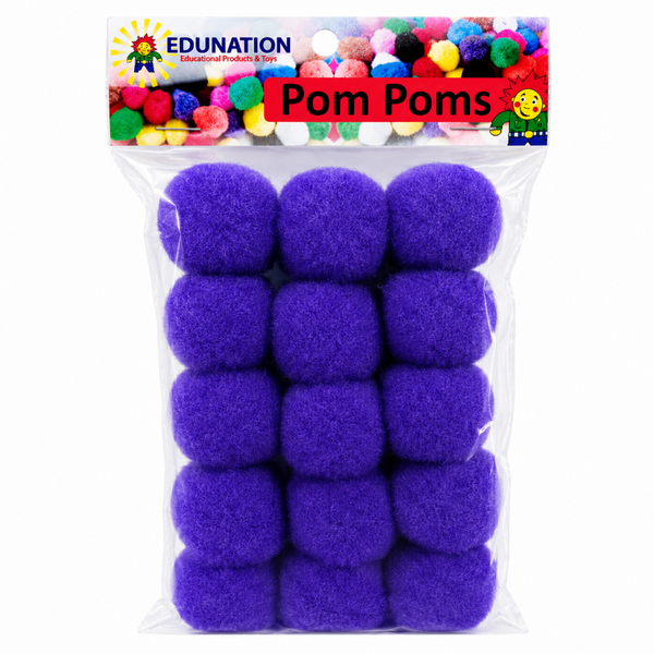 Pom Poms 40mm 15's Purple