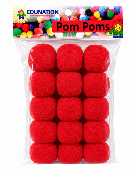 Pom Poms 40mm 15's Red 