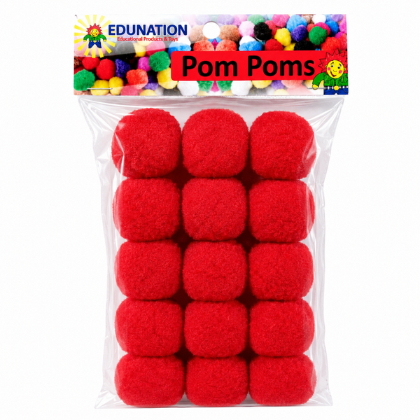 Pom Poms 40mm 15's Red 