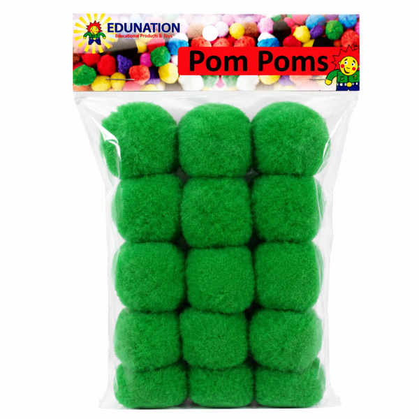 Pom Poms 40mm 25's Green