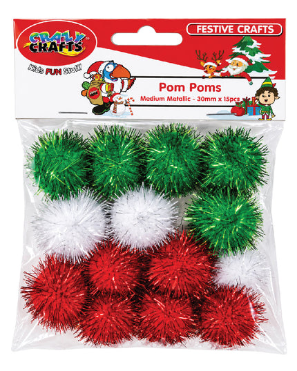 Pom Pom Festive Chenille 30mm x 15pc 2