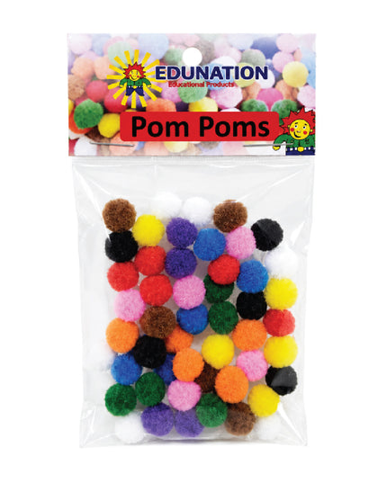 Pom Poms 10mm 50's Assorted Colours 2