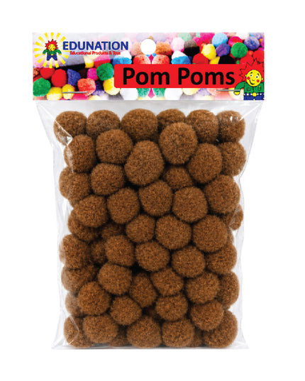 Pom Poms 20mm 100's Brown 2
