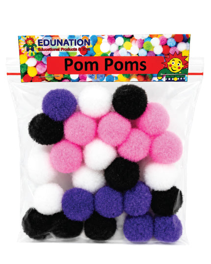 Pom Poms 20mm 25's Assorted Colours 1