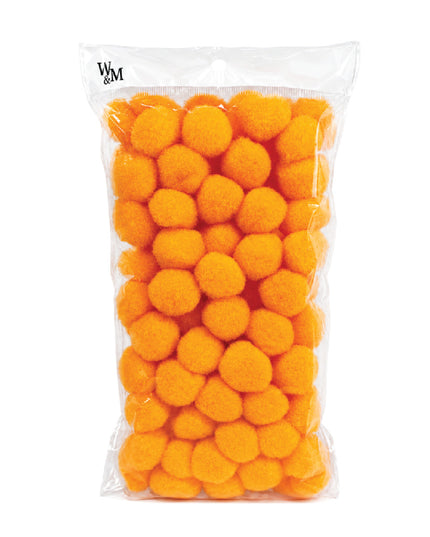 Pom Poms 25mm 100's Orange 2