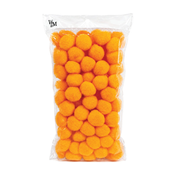 Pom Poms 25mm 100's Orange 2