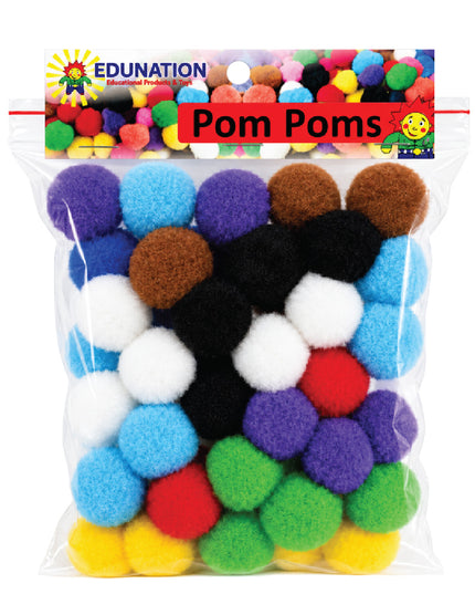 Pom Poms 30mm 50's Assorted Colours 1