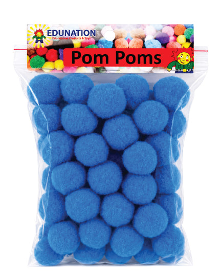 Pom Poms 30mm 50's Blue 1