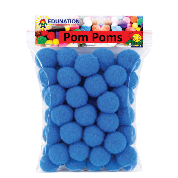 Pom Poms 30mm 50's Blue 1