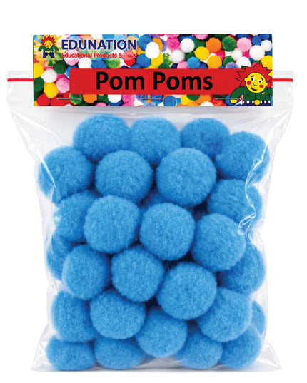 Pom Poms 30mm 50's Blue 3