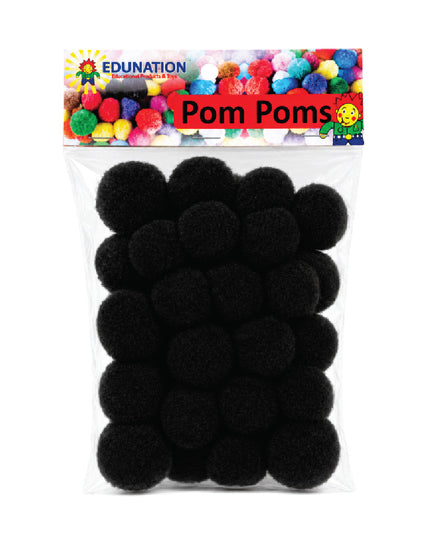 Pom Poms 40mm 15's Black 2