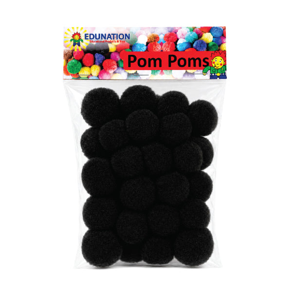 Pom Poms 40mm 15's Black 2