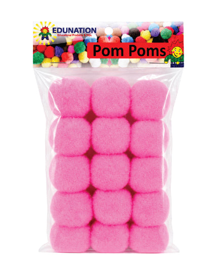 Pom Poms 40mm 15's Pink 2