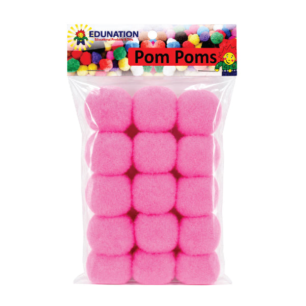 Pom Poms 40mm 15's Pink 2