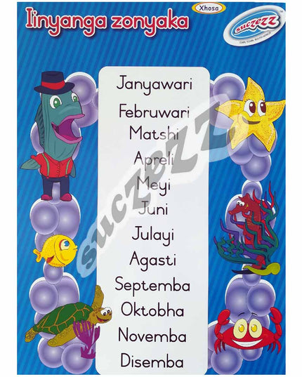 Poster - Iinyanga Zonyaka (Months of the year) - Xhosa