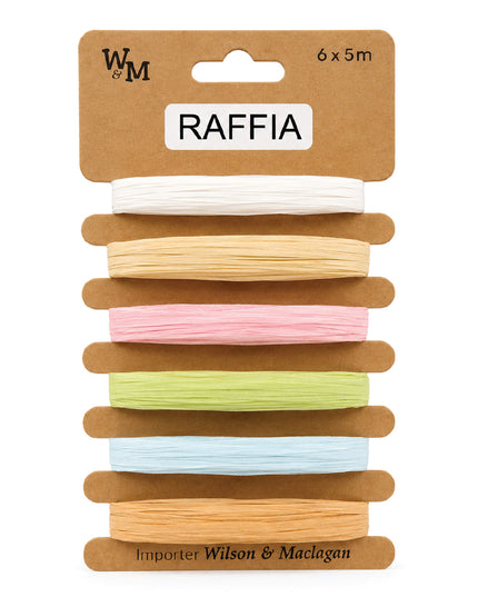 Raffia Pastel Colours 6 x 5m 1
