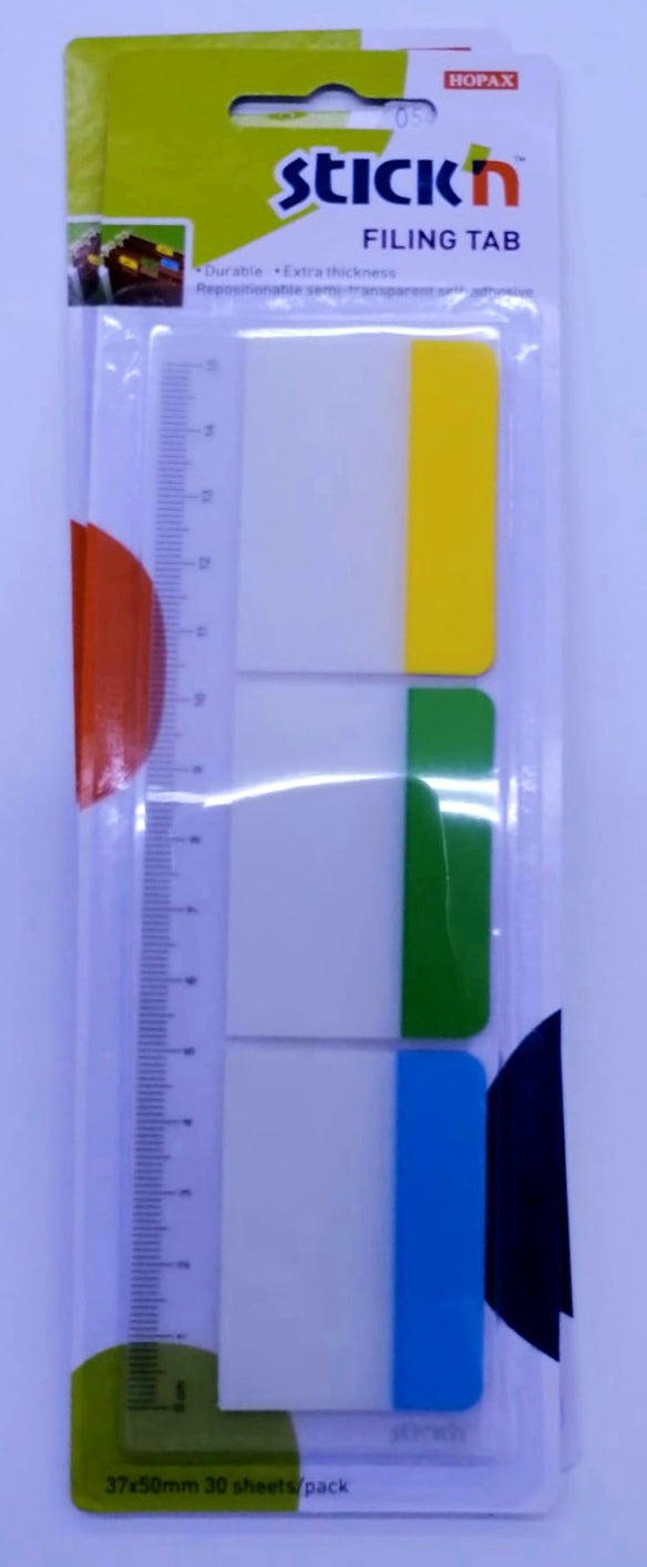 Repositionable Filing Tabs (3 Asst Solid Colors)