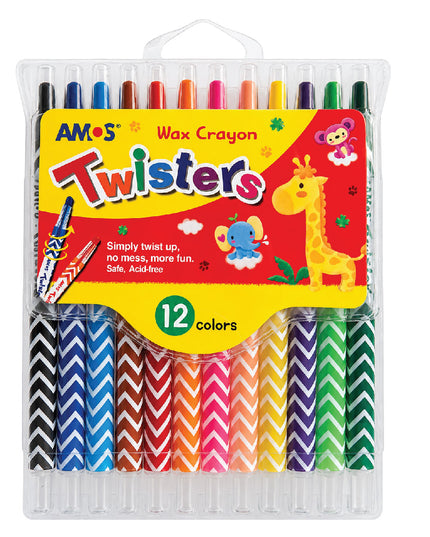 Retractable Wax Crayons 12's - Amos 2