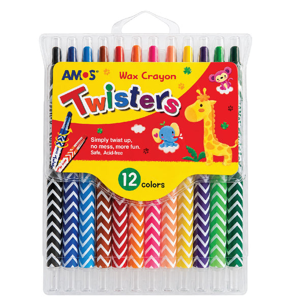 Retractable Wax Crayons 12's - Amos 2