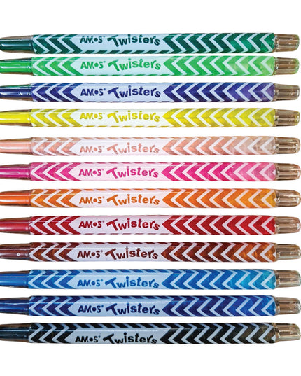 Retractable Wax Crayons 12's - Amos 4