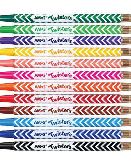 Retractable Wax Crayons 12's - Amos 8