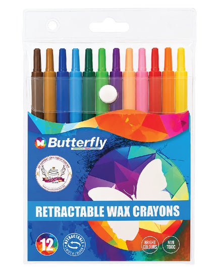 Retractable Wax Crayons 12's - Butterfly 2