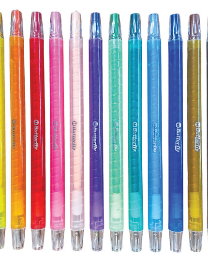 Retractable Wax Crayons 12's - Butterfly 4