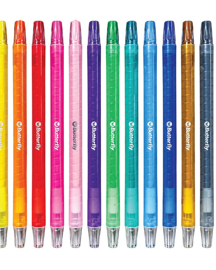 Retractable Wax Crayons 12's - Butterfly 8