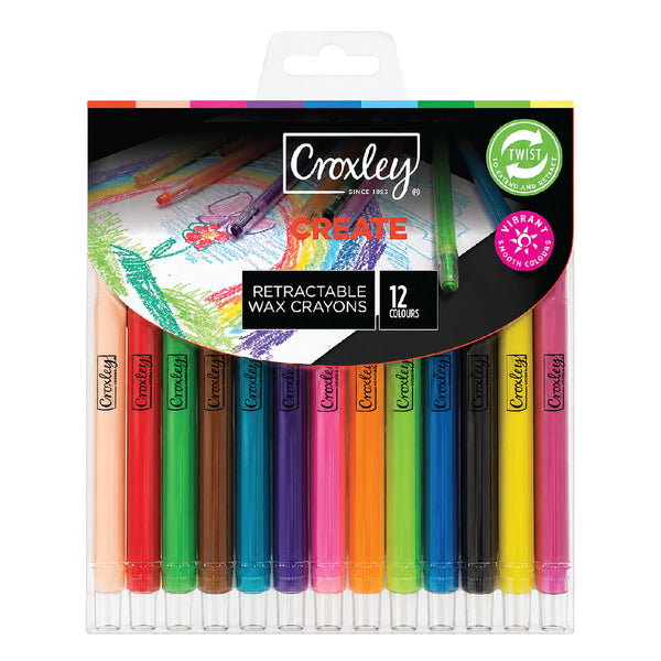 Retractable Wax Crayons 12's - Croxley 1